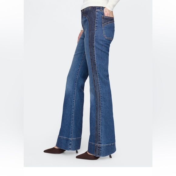 Gap 70s flare high rise jeans Blue 29 8 Tall Long - Picture 2 of 13